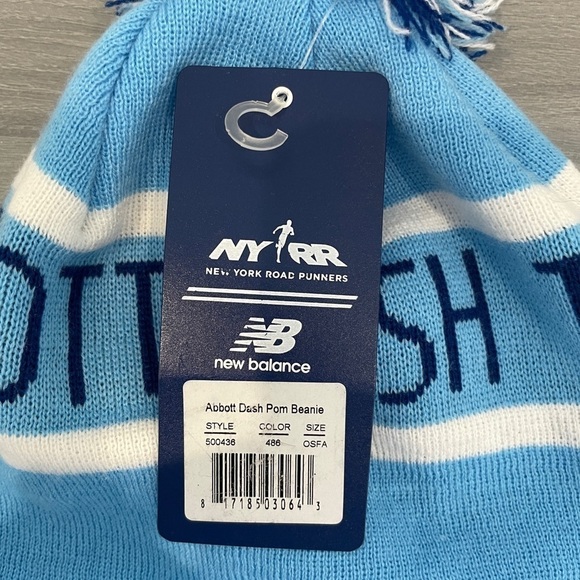 New Balance Blue Pom Beanie - Picture 2 of 5